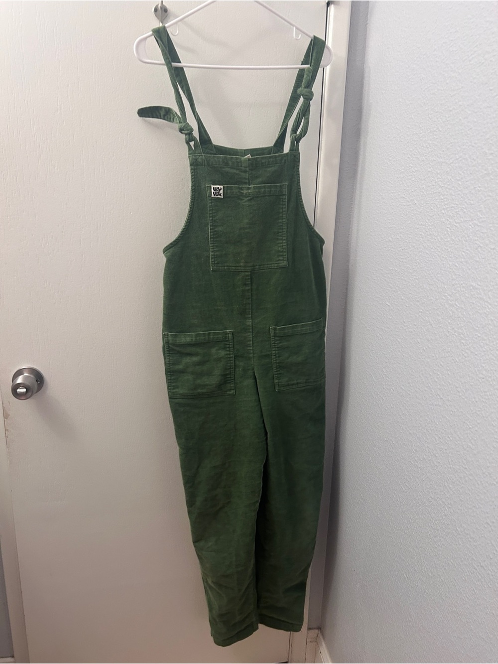 Green Corduroy Dungarees with Front Pockets